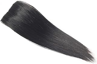 HIYE 付け毛 人毛 100% ヘアピース エクステ ワンタッチ ウィッグ ボリュームアップ ボリューム 増毛 ポイントウィッグ クリップ トップカバー 両側付け 後ろ付け (自然黒色, 25cm)