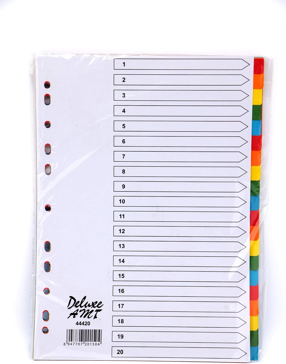 DELUXE PAPER DIVIDER A4 1-20 COLOR 44420 A4 Plastic Binder Dividers ...