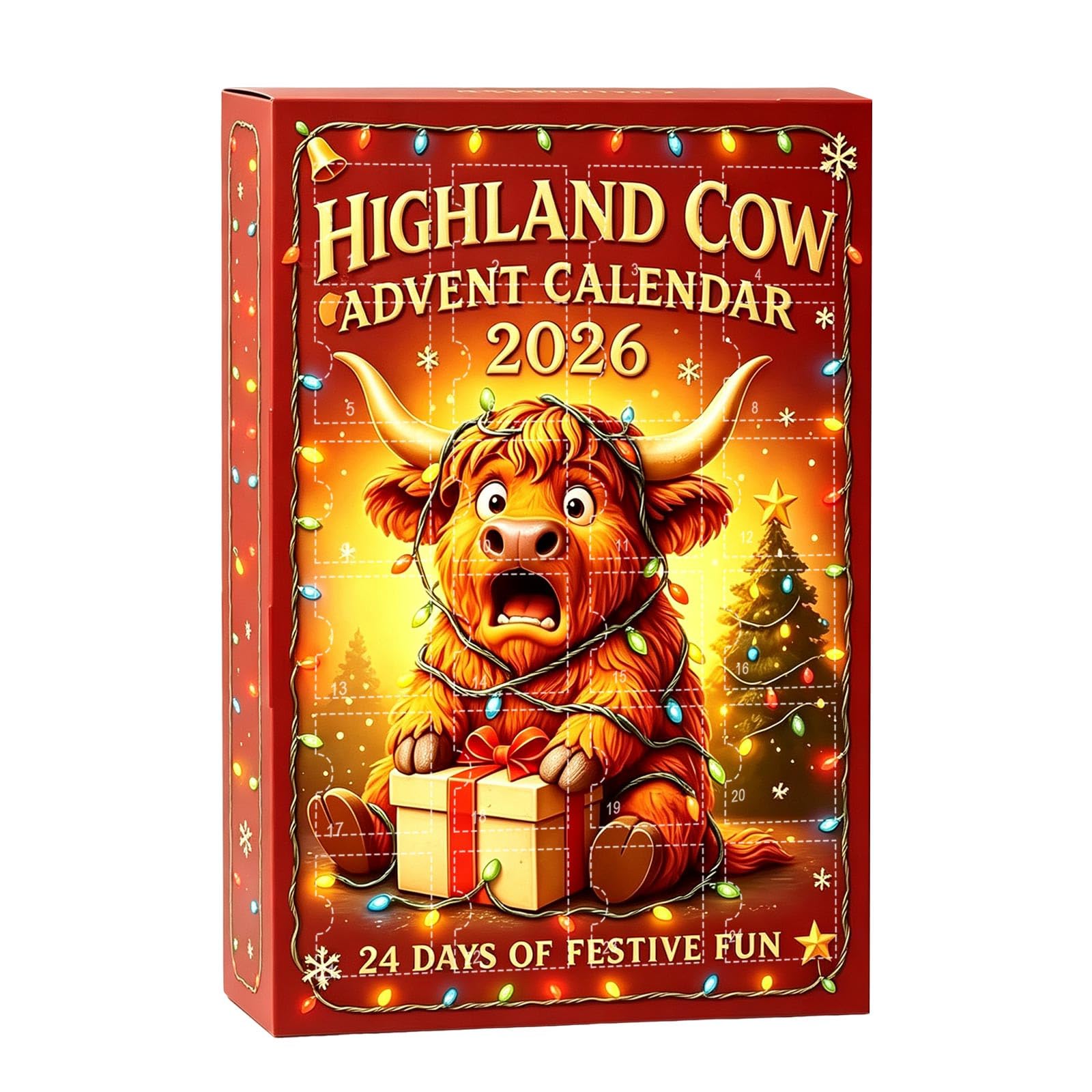 Highland Cow Advent Calendar 2026 3D 24Pcs Christmas Advent Calendar