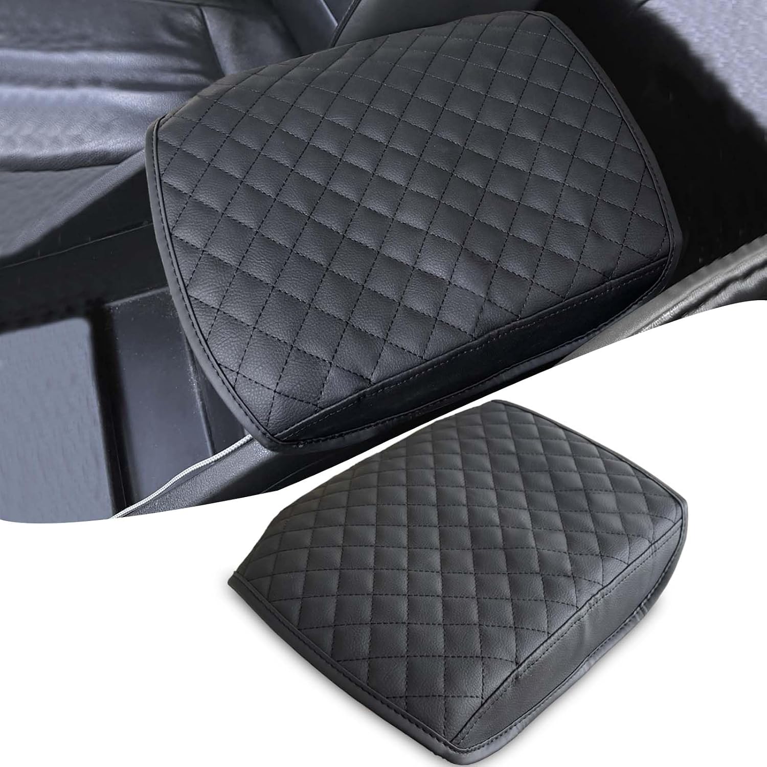 Center Console Cover for Honda Pilot 2009-2015, Soft PU Leather Armrest Cover, Non-Slip Design Middle Console Cover to Shield Against Scratches, Wear, and Pet Damage (Black)
