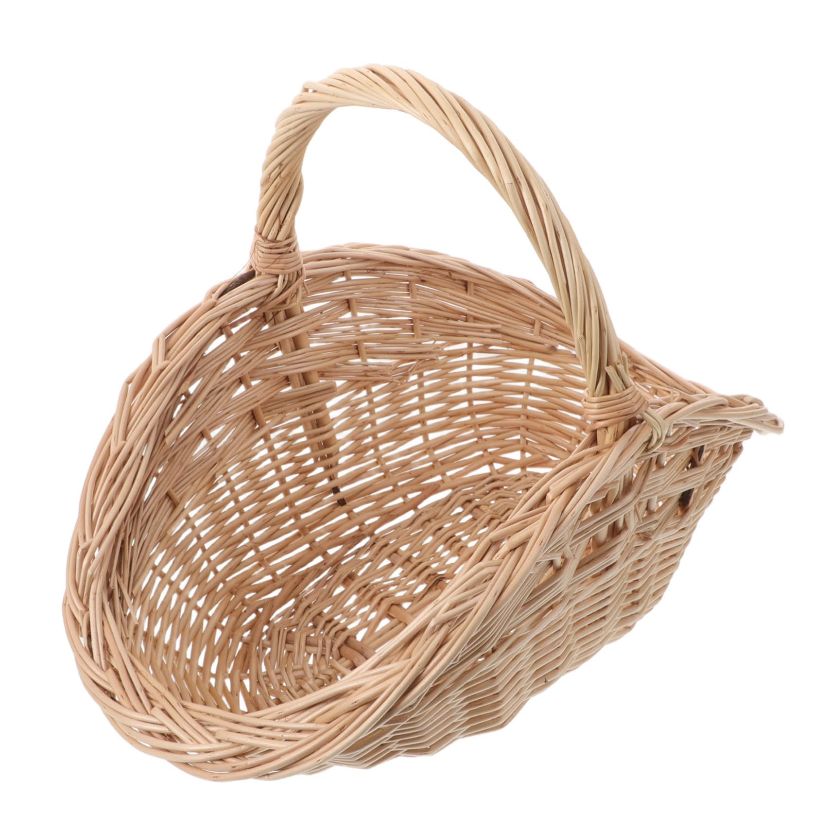 Toddmomy Cesta de Mimbre Tejida Mano para con Asa Resistente y Decorativa para Picnic Organización de Cocina y Bodas Diseño Natural y Rústico
