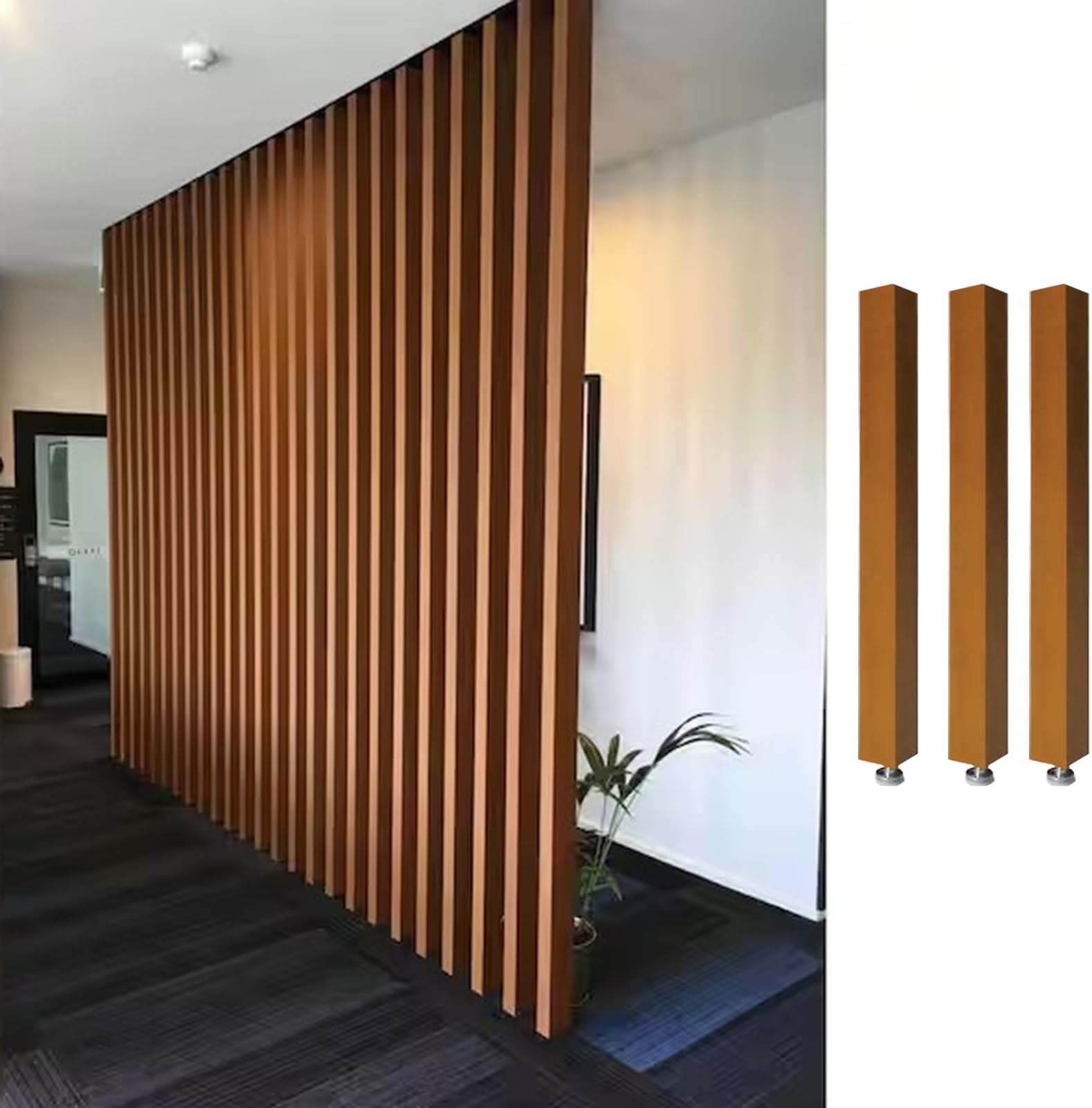 Room Divider Modern DIY Room Divider for Privacy Screen/ Doorway/ Studio Apartment, Square Wall Partition Floor to Ceiling Design, Easy to Install & Remove ( Color : 3pcs Height , Size : 140cm/55.1in/