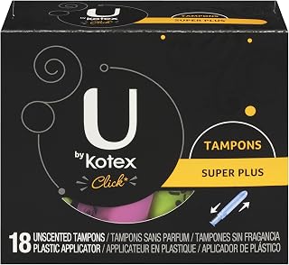 U by Kotex Click* Super Plus Tampons, 18 Count (Pack of 4)