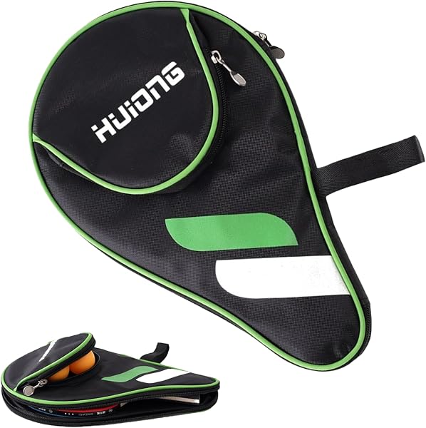 Custodia per racchetta da ping pong con scomparto per palla, custodia per racchette da ping pong, borsa da ping pong, custodia per racchette da ping pong, custodia per 2 racchette e 3 palline - 1