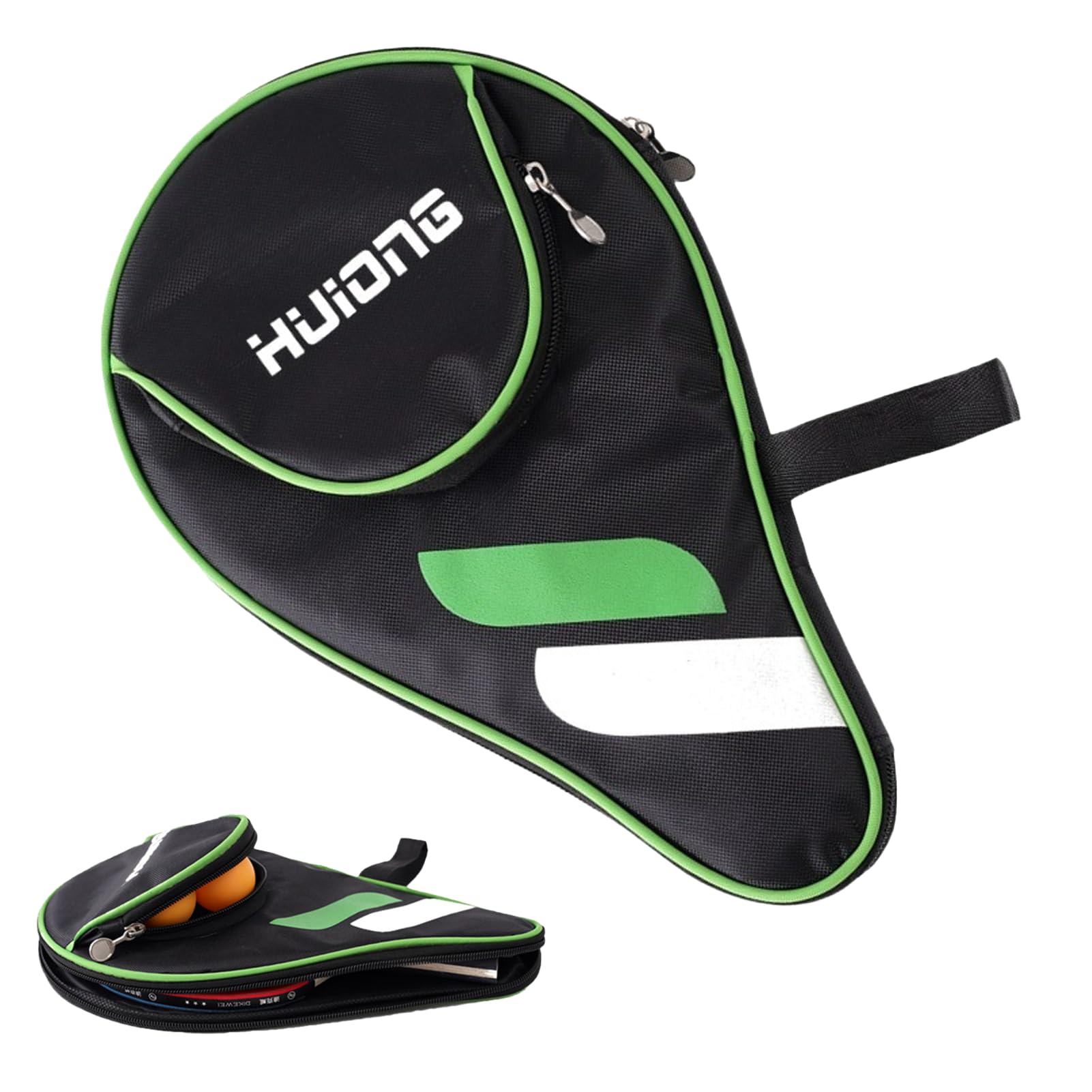 Custodia per racchetta da ping pong con scomparto per palla, custodia per racchette da ping pong, borsa da ping pong, custodia per racchette da ping pong, custodia per 2 racchette e 3 palline
