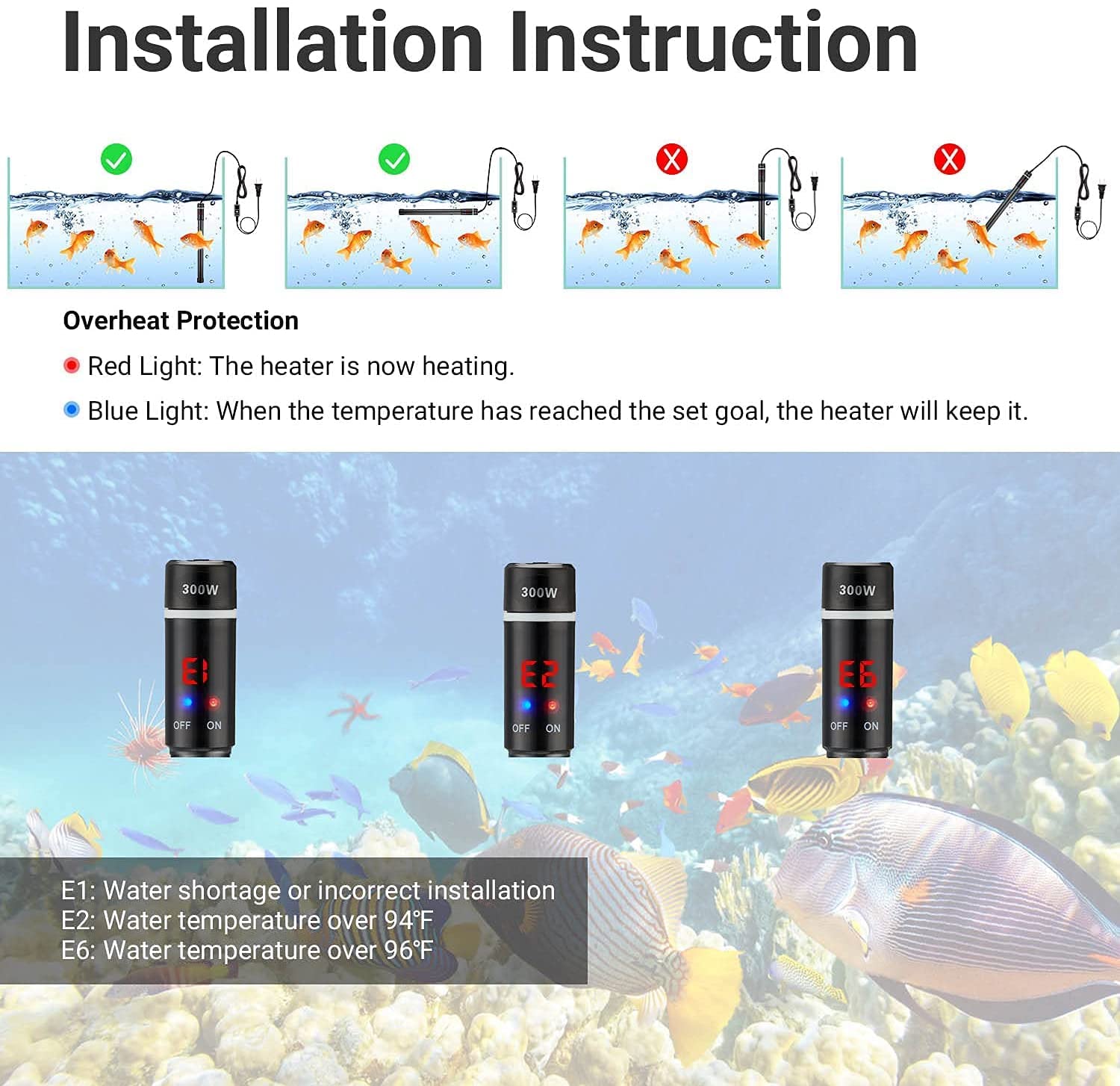 Amazon | INKBIRDPLUS 水槽用ヒーター 淡水海水両用 ヒーター 吸盤付き