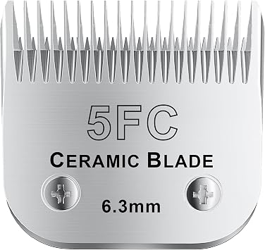 5FC# Detachable Pet Dog Grooming Clipper Ceramic Blade,Compatible with Andis Size 5FC Cut Length 1/46.3mm,Compatible with andis/wahl/Oster Dog Clippers 1PCS