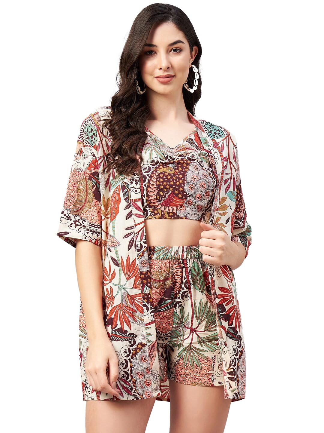 Woman Stylish Co-ord Set || Trendy Korean Summer Travel Outfit || Girls Pajama Set For Beach & Holiday Look