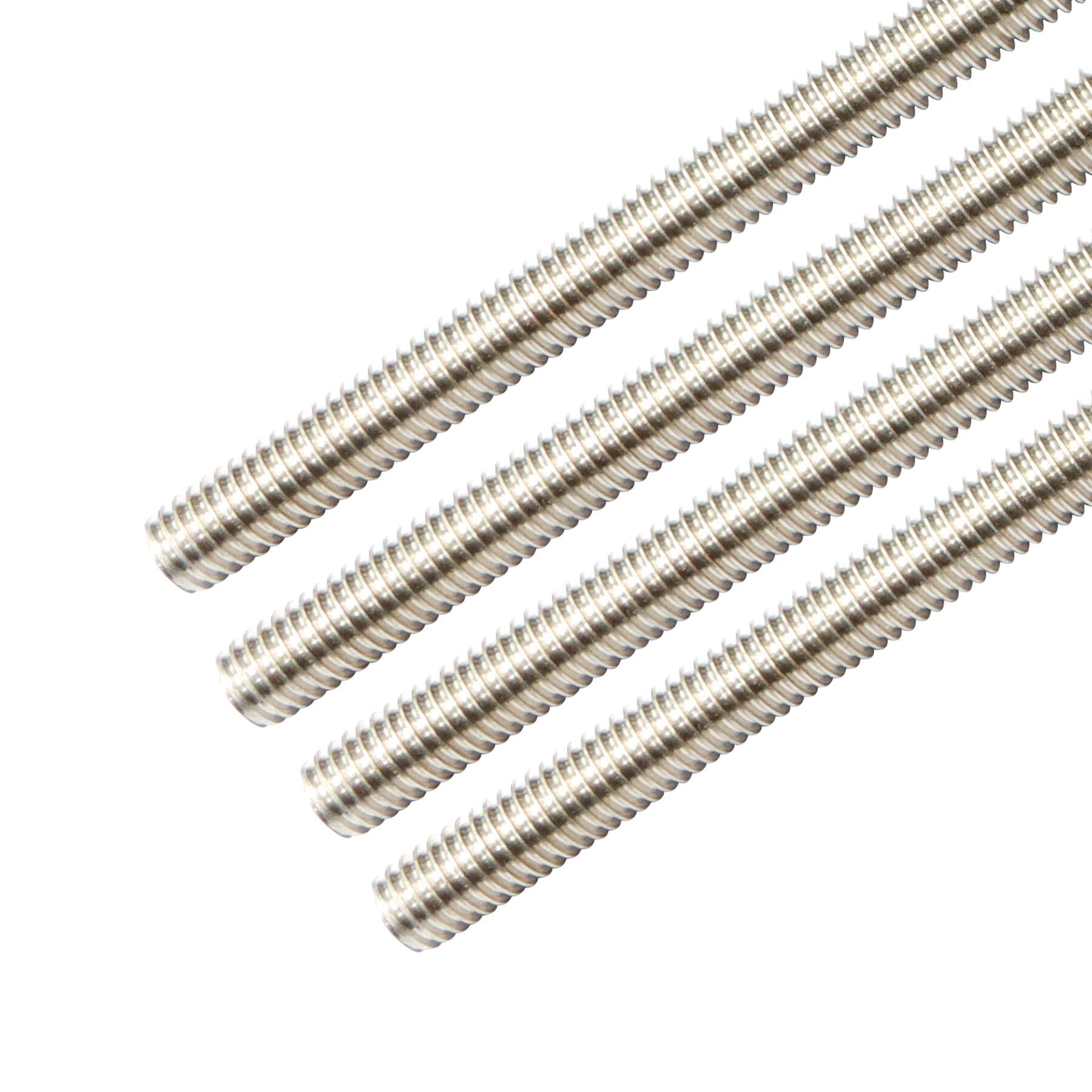 304 Stainless Steel Threaded Rods - 12" Long -3