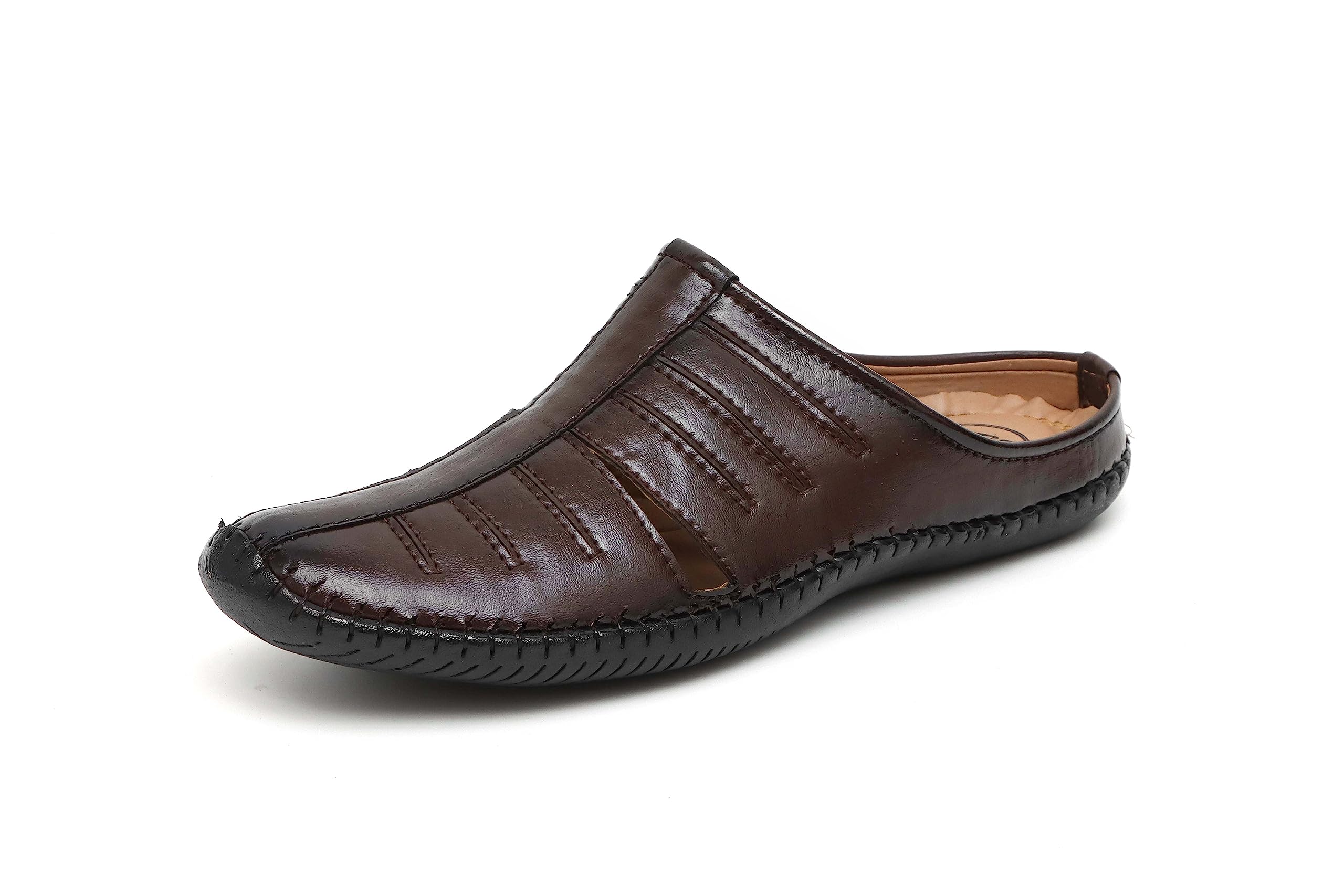 FLASHING SHOES Mens Brown Synthetic Leather Sandals - 10 UK (B0C8JLGZJQ) Amazon Price History, Amazon Price Tracker