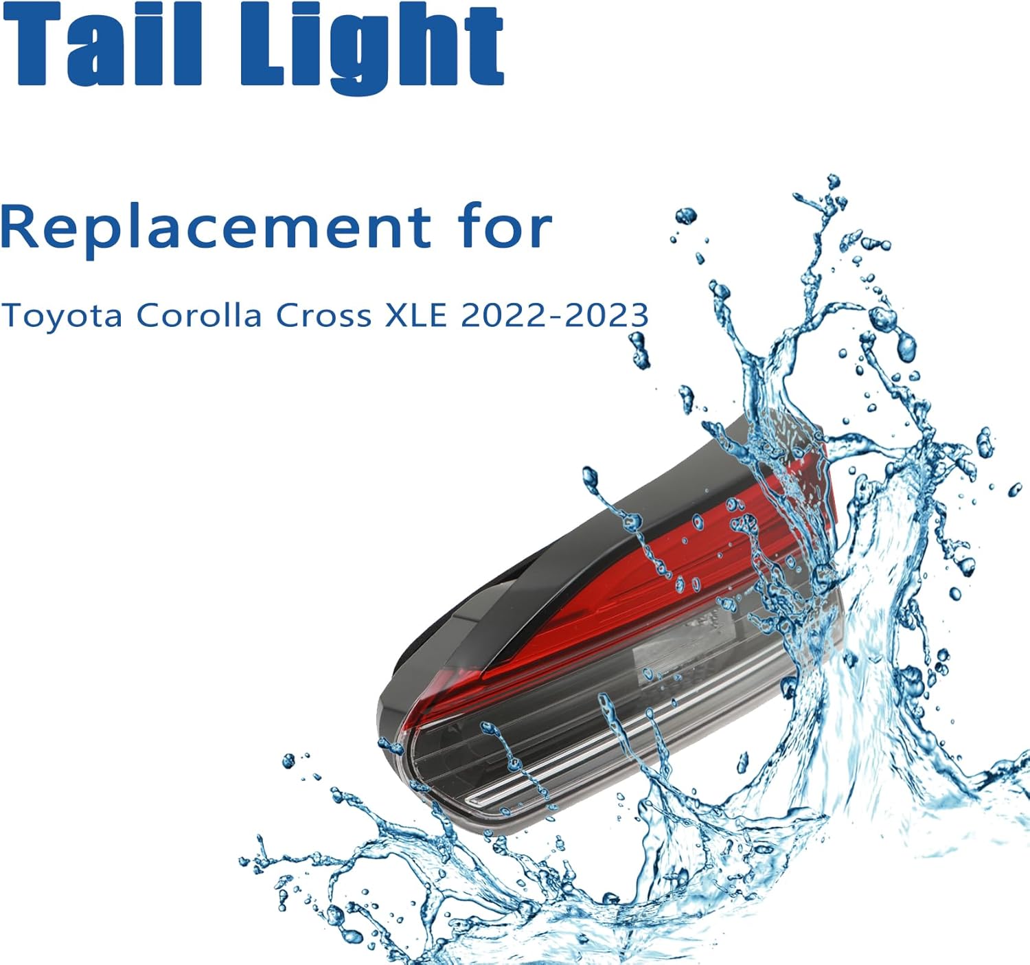 Silscvtt Rear Brake Tail Light Assembly Replacement for Corolla Cross XLE 2022-2023 Tail Light Inner Right 81580-0A150