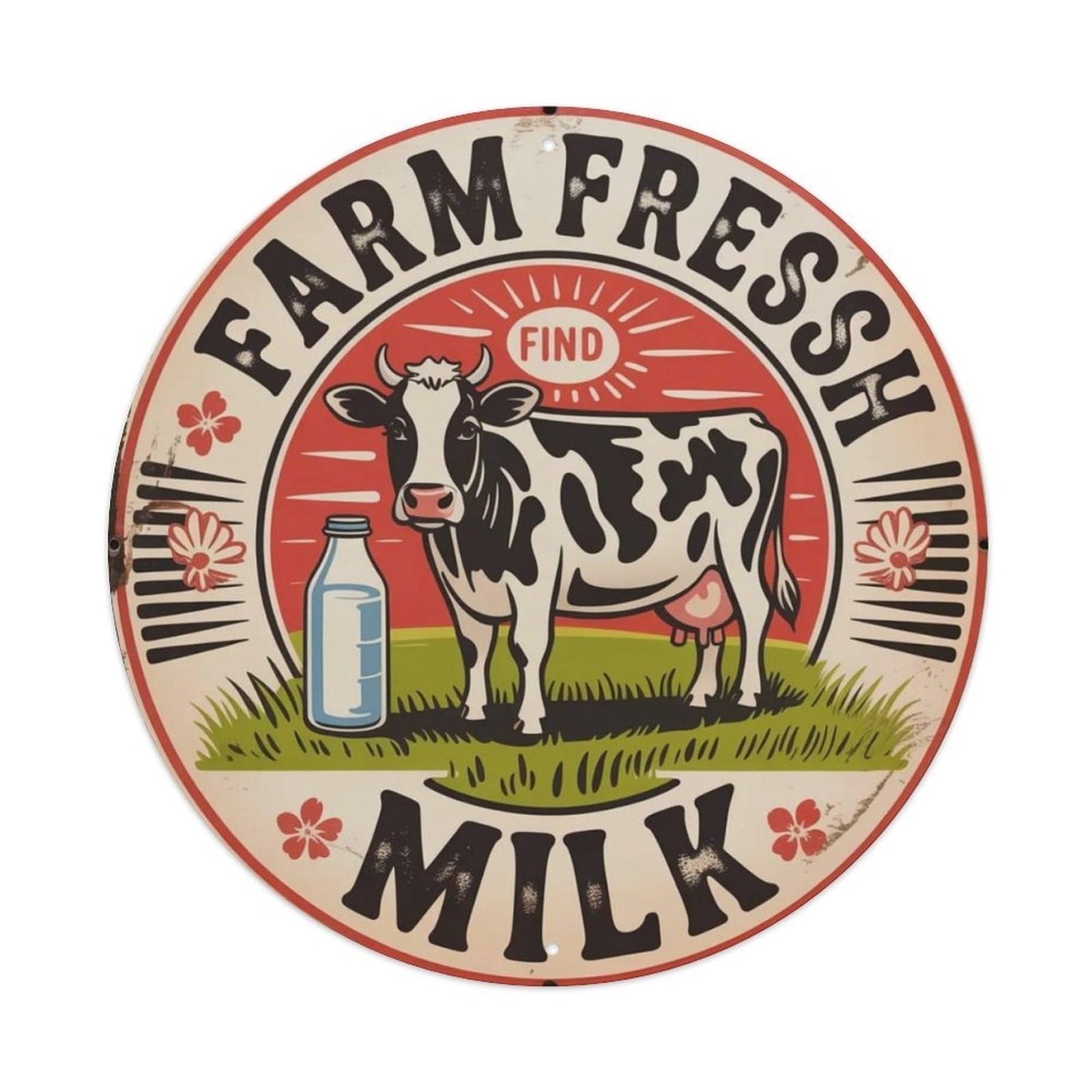 Farm Fresh Milk Farm Poster Metal Tin Sign Plaque