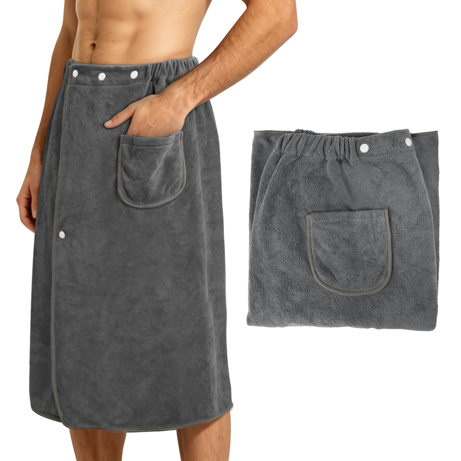 AOOSA Bath Towel Body Wrap for Men, Quick Dry Microfibre Bath Wrap Towel