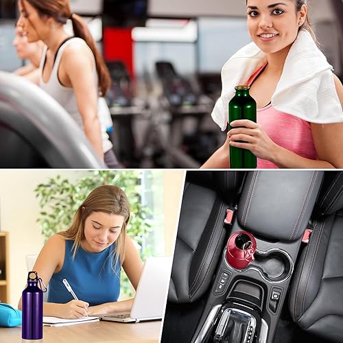 Miniatura 6 de 16 botellas de agua de aluminio de 17 onzas, botellas de agua de aluminio para bicicleta, botellas de agua para mochileros, botellas de agua