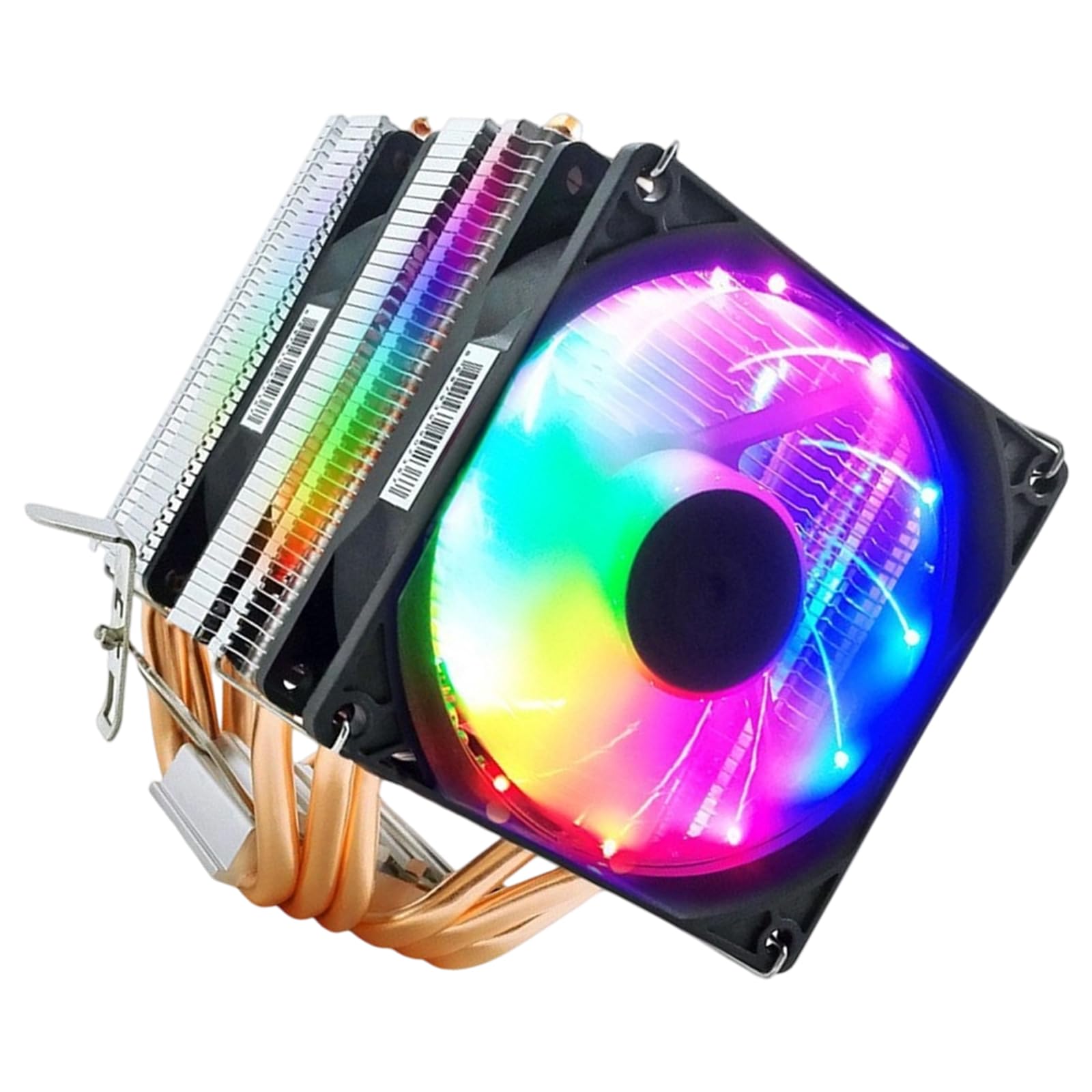 Enfriador de aire de CPU de alta eficiencia diseño de torre doble 6 tubos de calor de cobre PWM control de velocidad del ventilador Rgbs iluminación de bajo ruido universal PWM ventilador de CPU