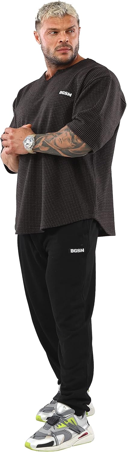 Men's Oversize Rag Top Gym Bodybuilding and Lifting T-Shirt with 3/4 Sleeve