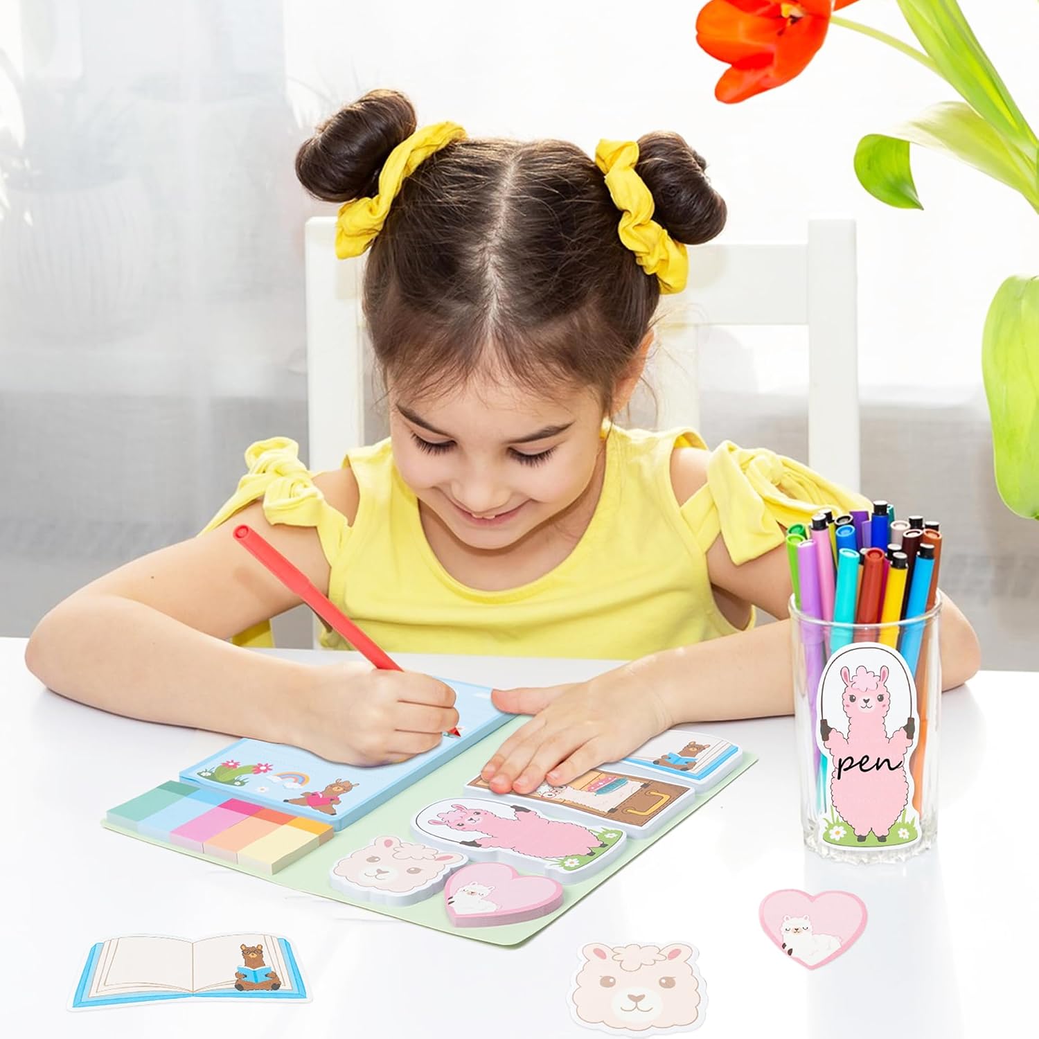 B1ykin Sticky Notes Set - 550 Sheets Memo Writing Pad Amazing Alpaca Design image 4