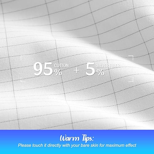 Miniatura 4 de Sábanas bajeras  95% algodón orgánico + 5% fibra plateada, ropa de cama conectada a tierra con cable de tierra, mejora el sueño y la relajación para
