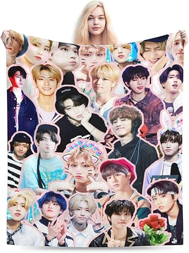 Miniatura 2 de Manta para niños callejeros, Han Ji Sung, suave y cómoda, manta de lana para decoración de sofá, oficina, coche, hogar, acogedora felpa, camping,