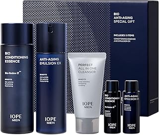 Sponsored Ad - IOPE MEN BIO Anti-aging & Moisturizing Set, Cleanser, Emulsion, Conditioning Essence Serum and Soothing Aft...