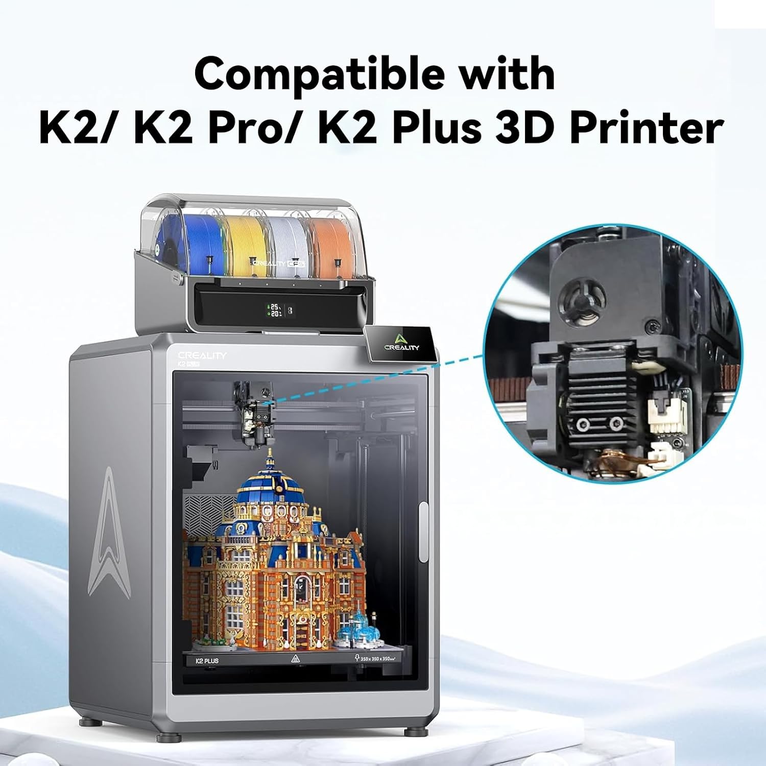 Creality K2 Plus Extruder Kit, Original 3D Printer Extruder Part, K2/ K2 Pro Combo Dual Gears Extrusion Kit with Filament Break Sensor, 6.25:1 Reduction Ratio, Force Up to 80N for Filament Smooth Feed