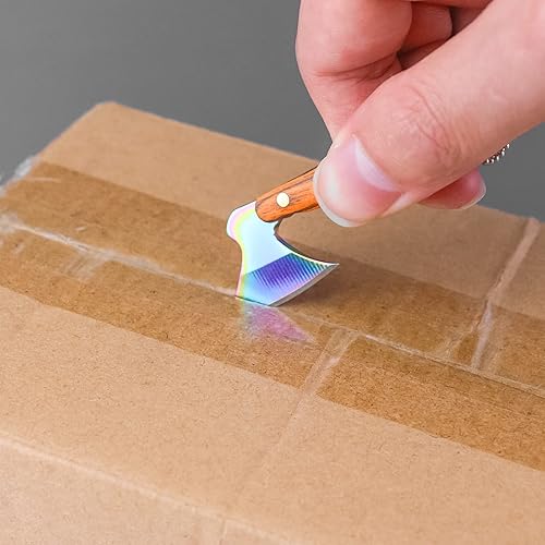 Miniatura 5 de Juego de mini cuchillos de bolsillo láser, mini cuchillo de hacha para abridor de paquetes, cortador de caja, juego de cuchillos pequeños con funda