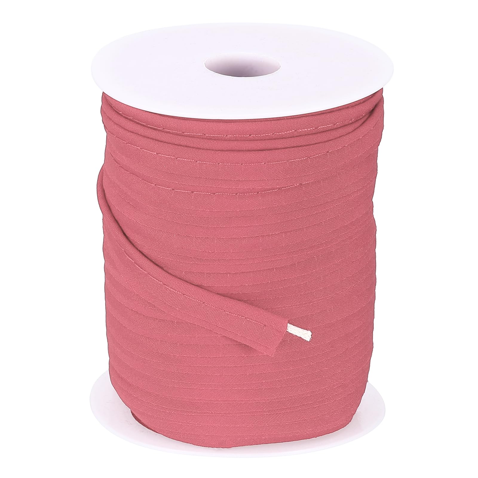 sourcing map Piping Trim Bias Tape, 3/8 Inch 50 Yards Cotton Folding Binding Tape with Welting Cord, Decorative Sewing Trim for Home Decor Sewing DIY Crafting Clothing Fabric Edge, Light Red — image 1