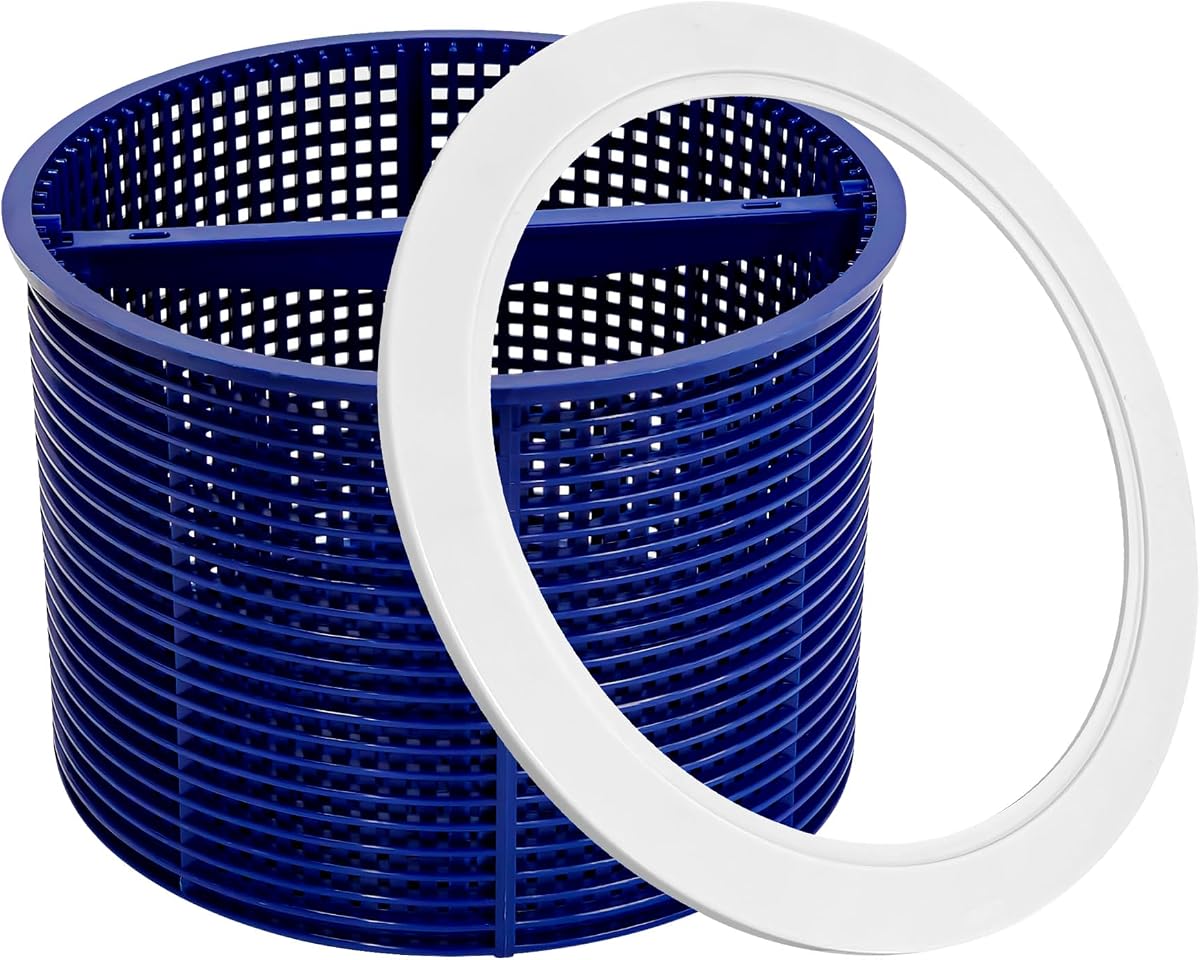 SPX1082CA Pool Skimmer Basket & SPX1082D Basket Support Ring | Replacement for Hayward Swimming Pool Skimmer & Aladdin B-152 Skimmer SP1082 SP1083 SP1084 1085 1086 SP1075 1075T 1076 1077