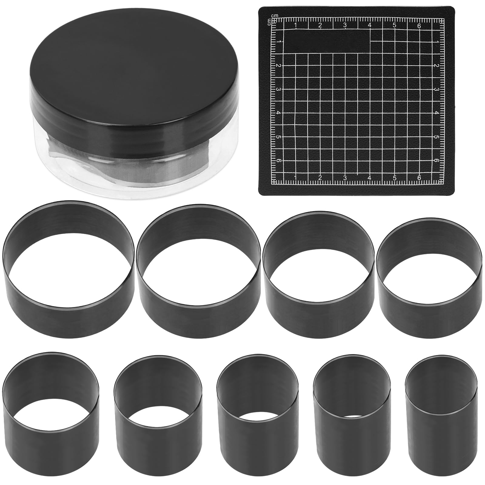 Rustark 10Pcs Leather Circle Hole Cutter Tool Set with Protective Mat Punch Tools Hole Punch Tool Kit Leather Cutting Dies for Handmade DIY Leathecrafts — image 1