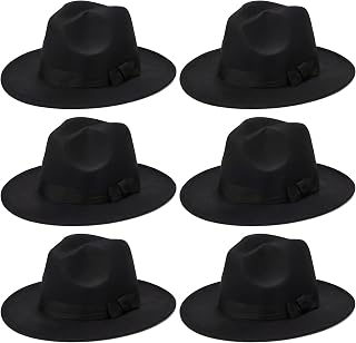 SATINIOR 6 Pcs Gangster Hat Fedora Hats for Roaring 20s Costume Party Accessories Dress Up Magician Steampunk Hat for Men ... Price In India