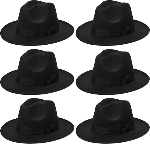 SATINIOR 6 Pcs Gangster Hat Fedora Hats for Roaring 20s Costume Party Accessories Dress Up Magician Steampunk Hat for Men ...