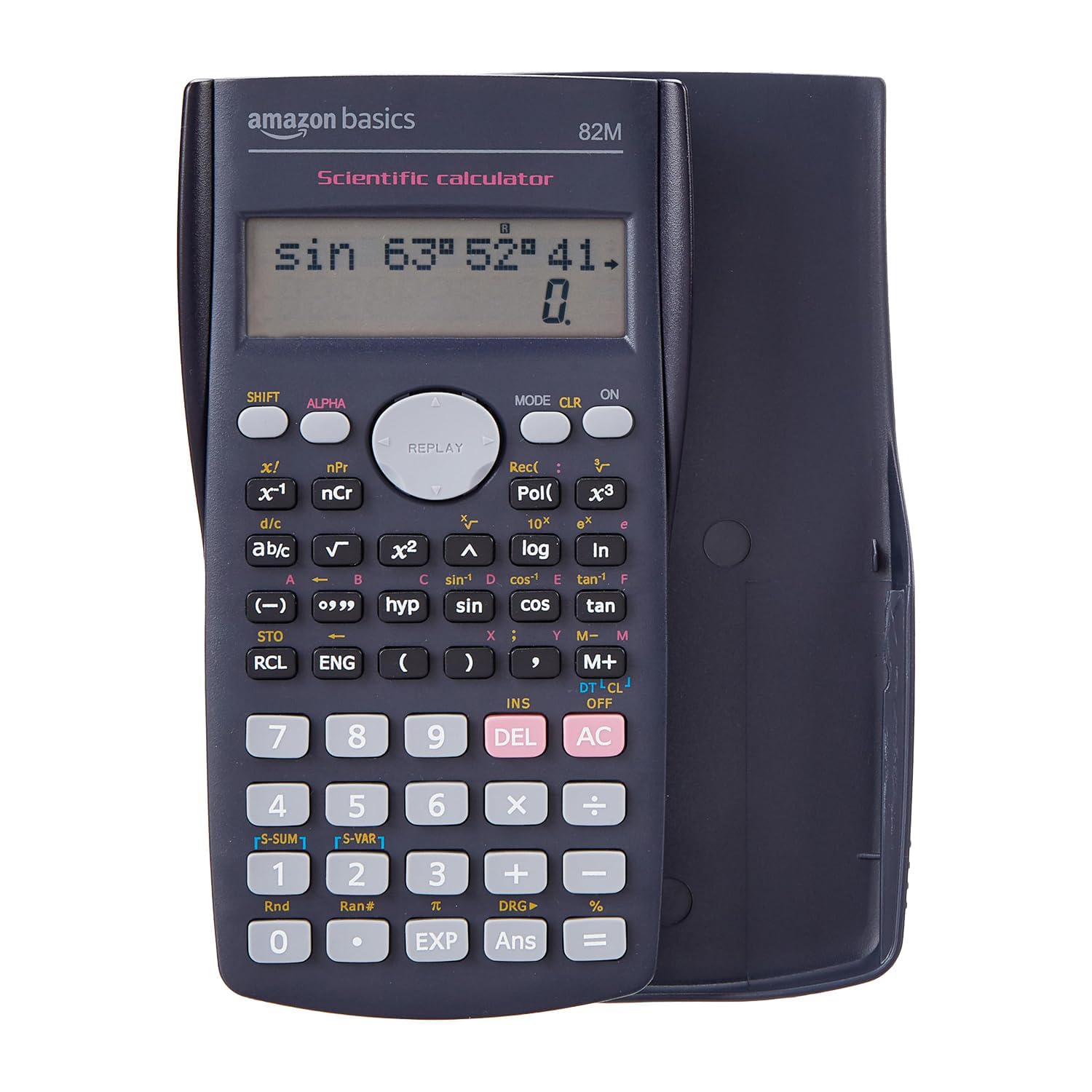 Amazon Basics AB-82MS Scientific Calculator, 240 Functions, 2-Line Large Display
