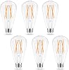 Edison Bulbs, E26 LED Bulb 60 watt Equivalent, Non-Dimmable, 2700K Warm White, ST58 Vintage Light Bulbs, 90 CRI, E26 Medium Base, Clear Glass, 6 Pack