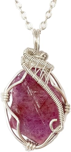 Miniatura 16 de Designs by Nature Gems Collar de piedras preciosas ásperas hecho a mano en plata de ley