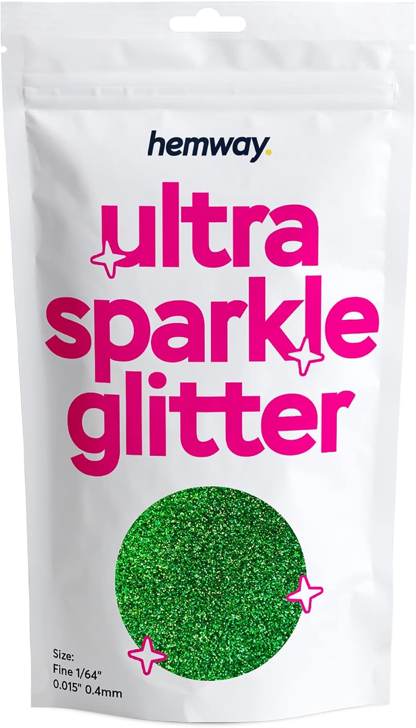 Hemway Ultra Sparkle Glitter Emerald Green Holographic 100g Fine