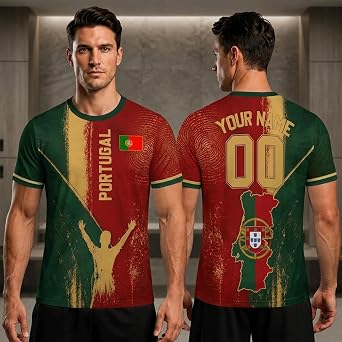 Portugal Soccer Jersey 2026 Personalized Custom Name Number, Portugal Football Shirt for Men Women Youth Kid