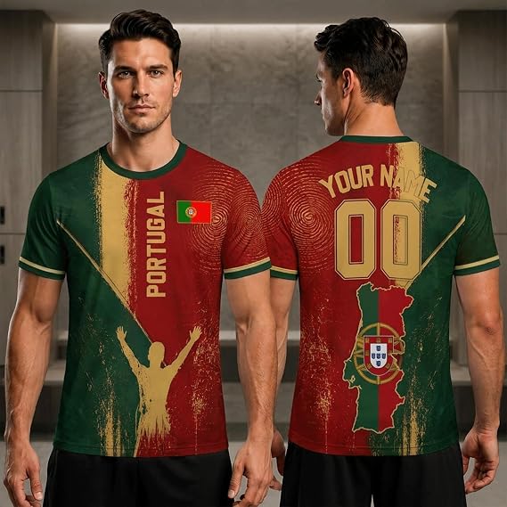 Portugal Soccer Jersey 2026 Personalized Custom Name Number, Portugal Football Shirt for Men Women Youth Kid