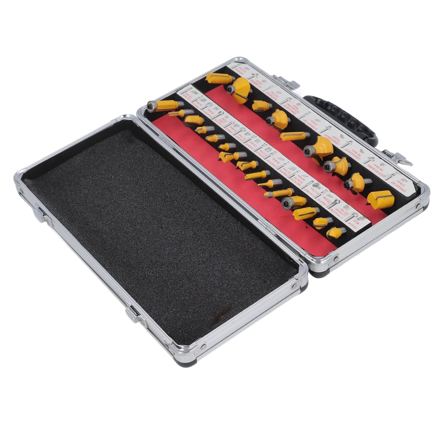 WALFRONT 24 Pieces Router Bit Set, Tungsten Steel Alloy, Woodworking Milling Cutter, 8mm Shank for Trimming, Grooving, Suitable and DIY Users