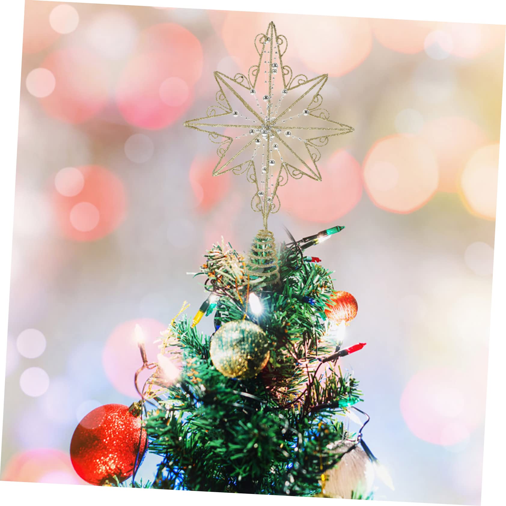 Zerodeko 4stücke Xmas Baumspitze Stern Dekoration Goldene Weihnachtsbaumspitze Für Festliche Anlässe Installieren Leicht Und Für Ihre Weihnachtsfeier