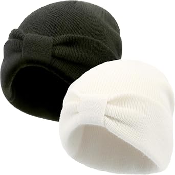 Baby Beanie Winter Hat Knitted Warm Hat with Cute Bow Toddler Infant Cuffed Beanies 0-8