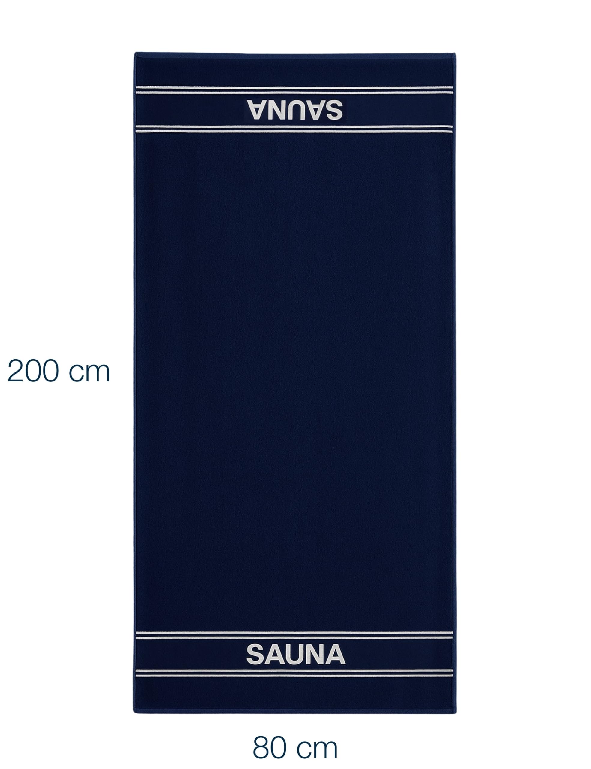 Morgenstern Ręcznik do sauny XXL 80 x 200 cm, 100% bawełna, ręcznik do sauny, duży ręcznik kąpielowy dla kobiet i mężczyzn, frotte, Oeko Tex Standard 100, granatowy