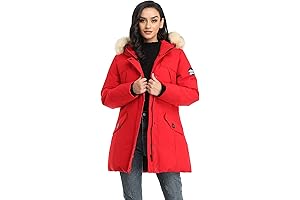 PUREMSX Women's Winter Parkas Water-Repellent Long Vegan Down Hooded Padded Warm Coat...
