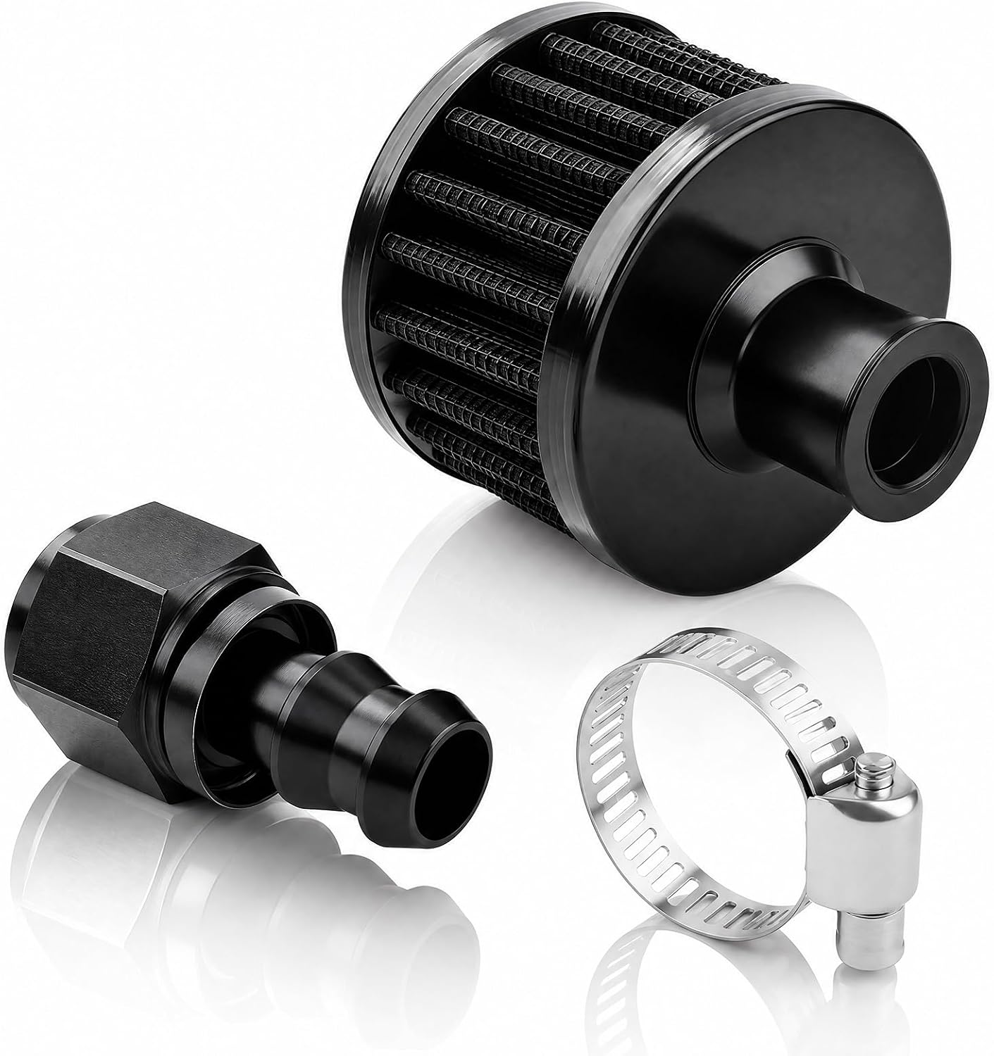 12mm Fuel Cell Vent Filter, 8AN 3/4-16 Female Fitting Engine Breather Air Filter for Throttle Response and Horsepower, Universal Car Fuel Tank Vent