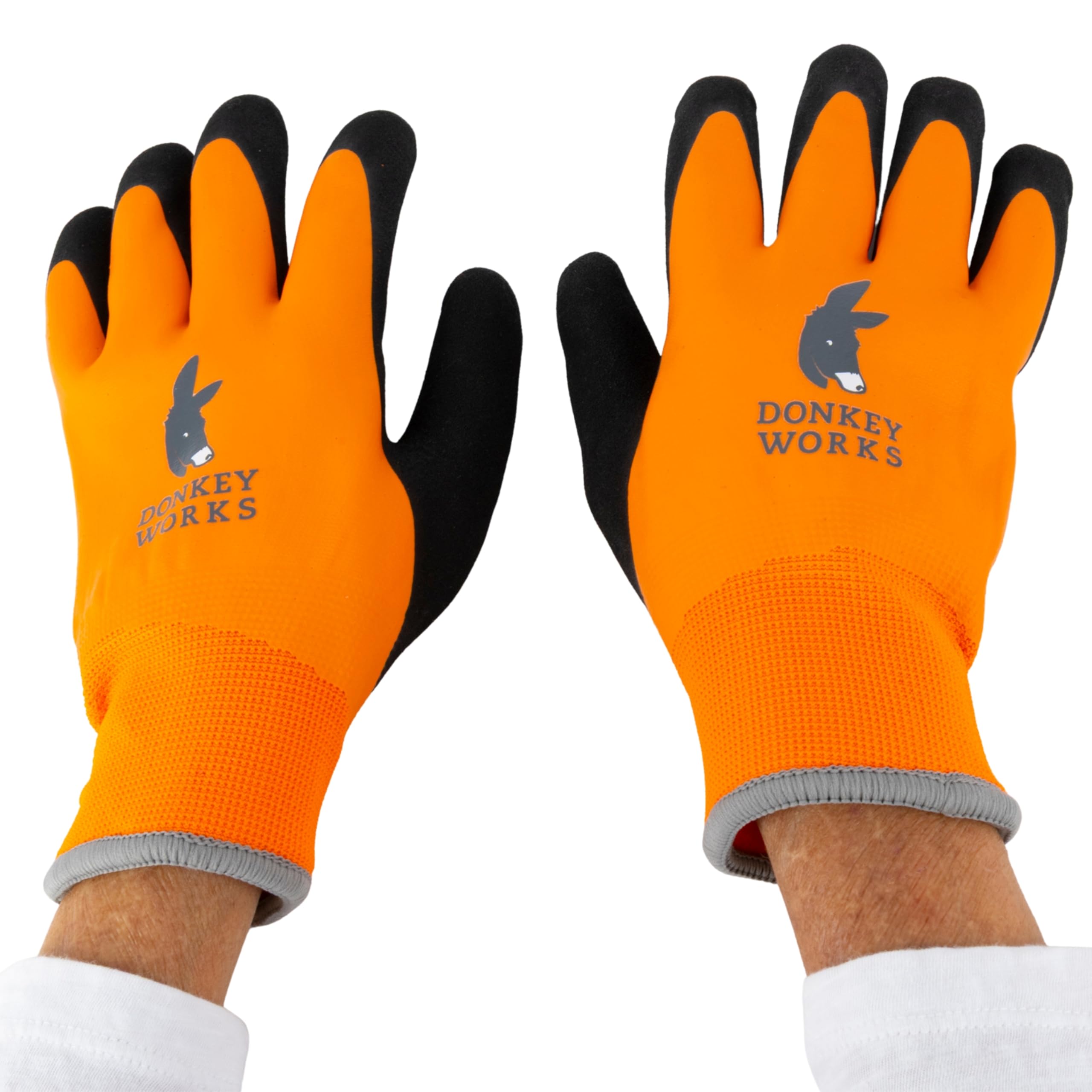 Donkey Gloves Winter Warmers Gardening Gloves for Women & Men. Waterproof, Double Fleece Lined, Latex Grip, Warm Winter Work Gloves. Vegan (M (7-8))