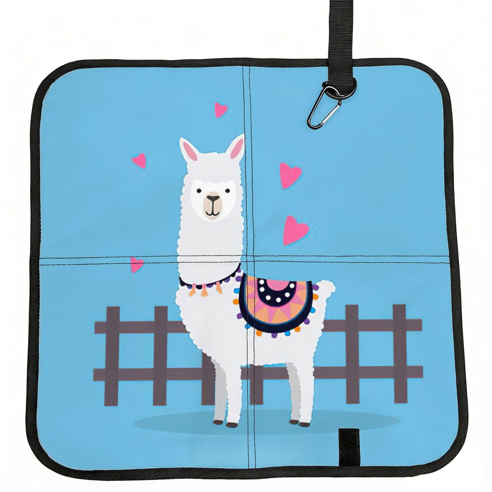 bghdfa Cute Alpacas Print Outdoor Sitting Mat Waterproof Oxford Cloth Seat Cushion Folding Foam Camping Seat For Picnic