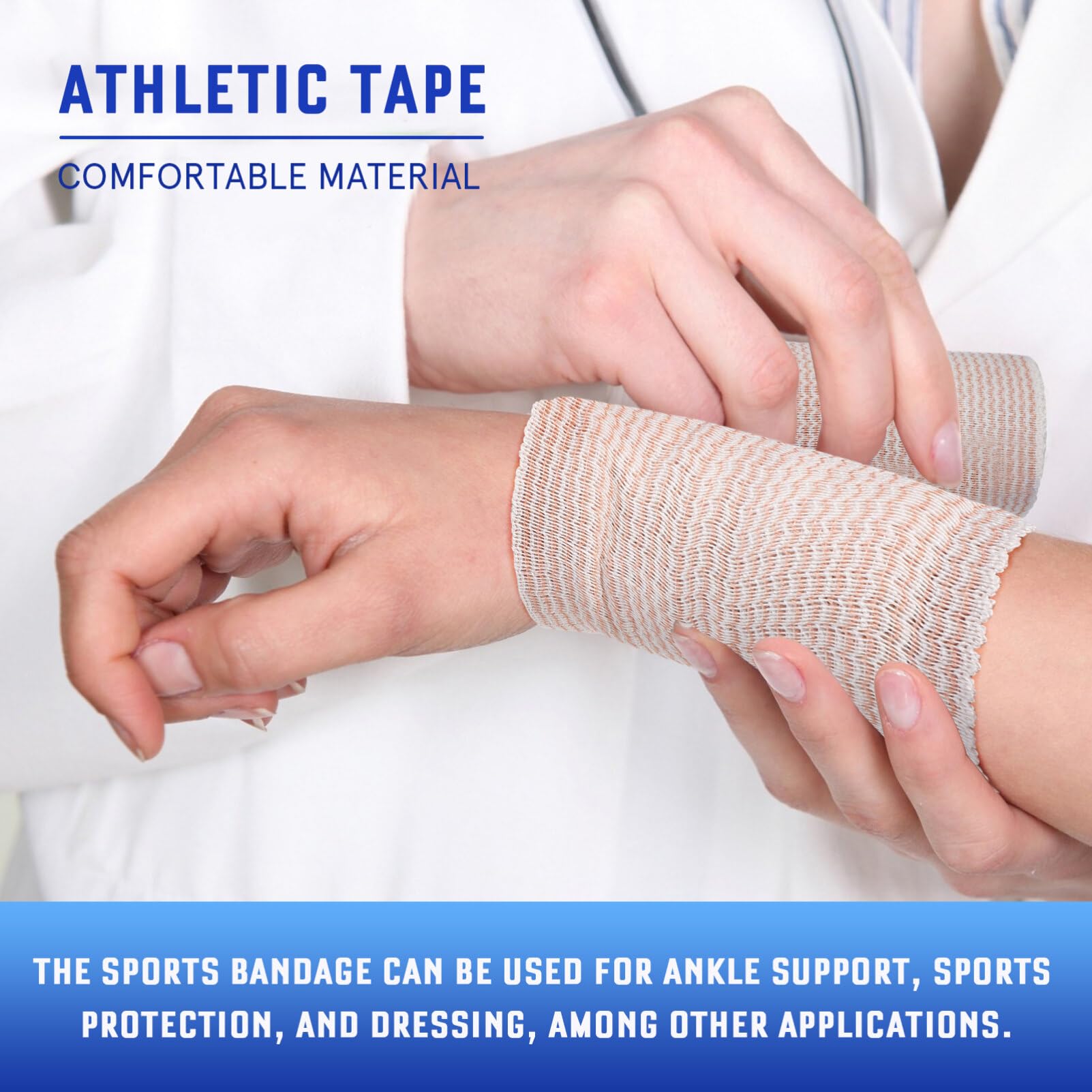 Healeved 6 Rolls Striped Elastic Bandage Elastic Bandage Wrap Elastic Cohesives Bandage Legs Elastic Bandage Wounds Bandage Medicals Bandage Wrap Tattoo Grip Tape Ace Bandage Polyester