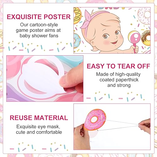 Miniatura 4 de Faccito Pin The Chupete Juego de baby shower, decoración de fiesta de baby shower, incluye póster grande, 24 calcomanías para chupete, juego para