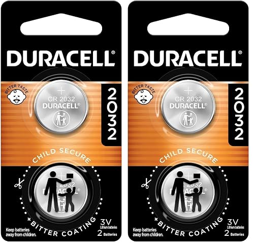 DURACELL CR2032 3V Lithium Battery, Child Safety Features, 2 Count