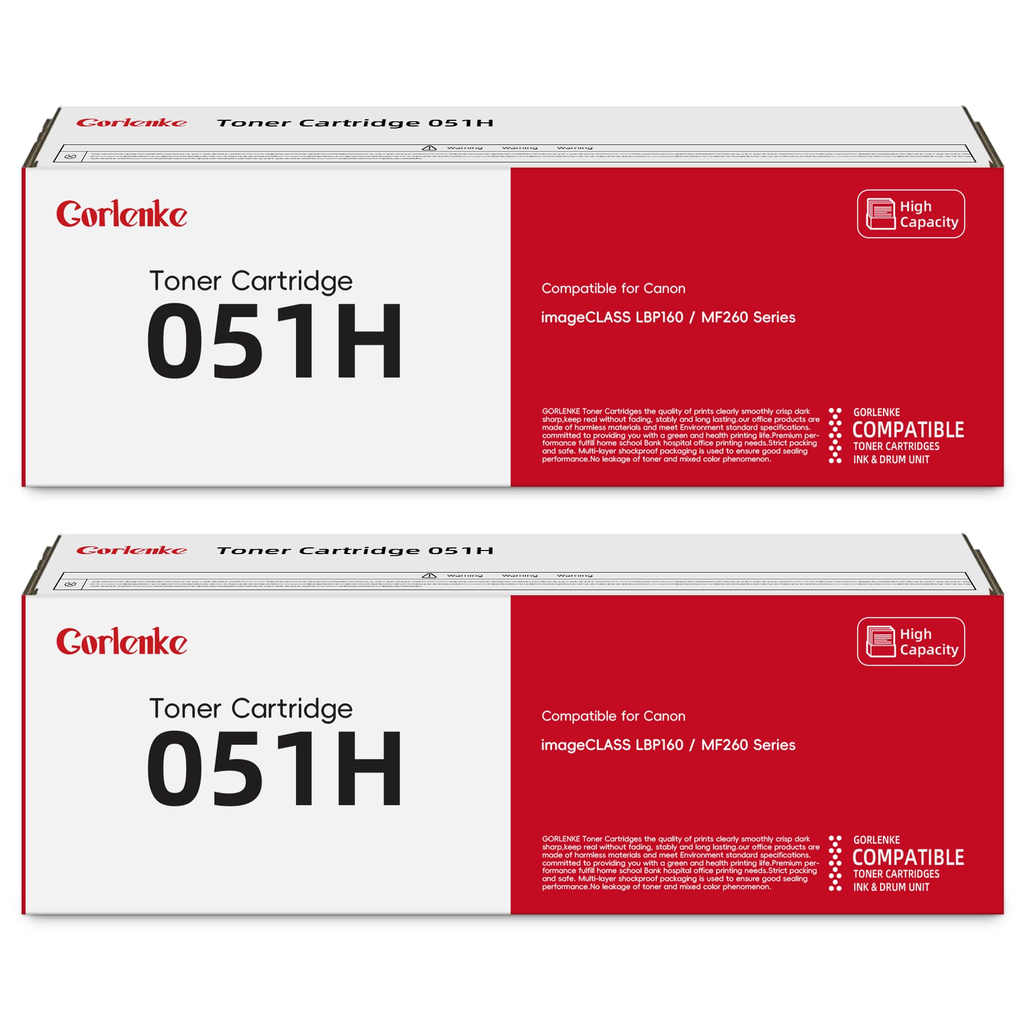 051H Toner Cartridge Black High Capacity 2-Pack Replacement for