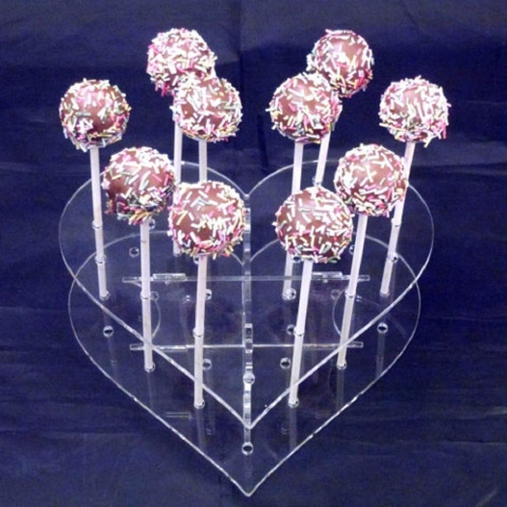 Heart Shaped Cake Pop Stand Clear Large Home & Kitchen
